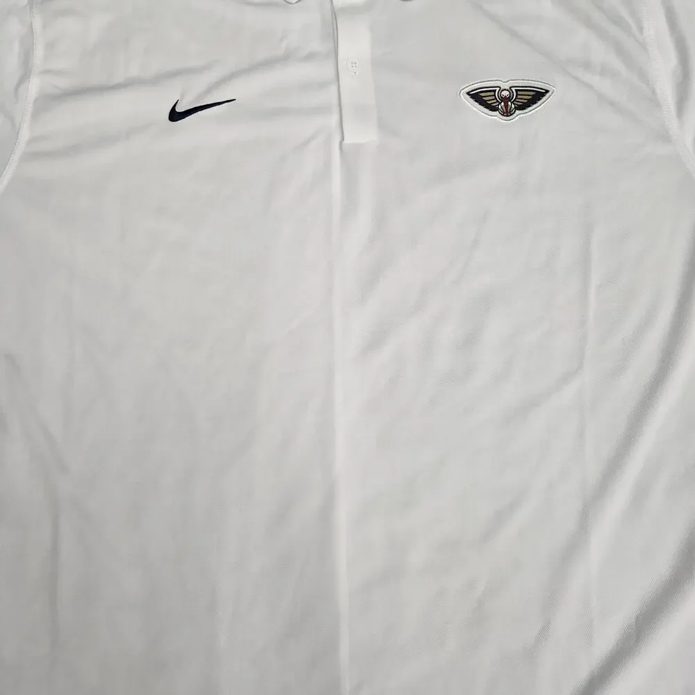 NWT New Orleans Pelicans Polo Shirt Nike Dri-Fit NBA Basketball White Mens XXL